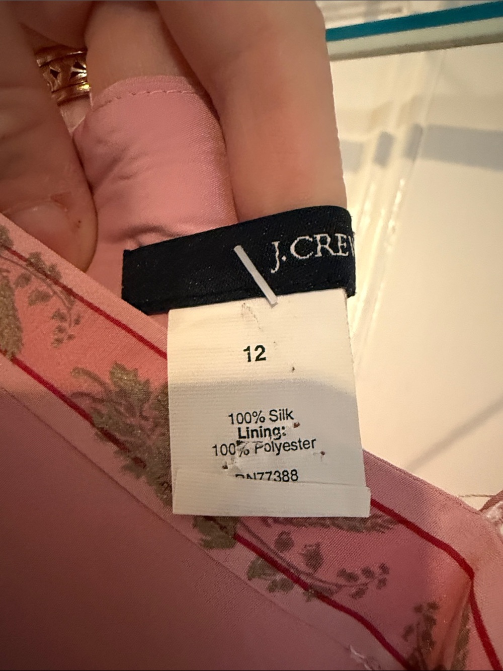 J. Crew Y2K Rose Pink Satin Slip Dress with Floral Trim Vintage 1999 2000 sz 12 - Picture 3 of 5